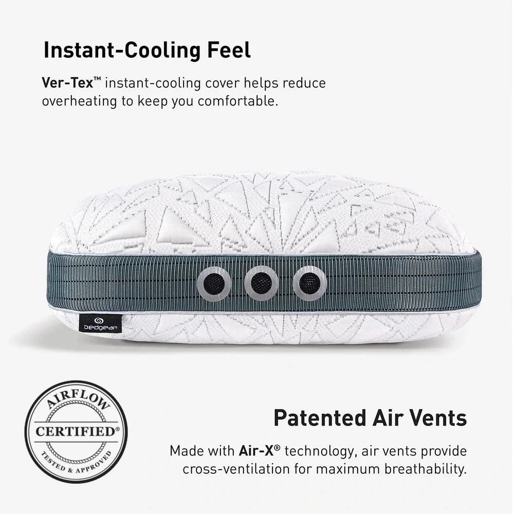 Bedgear Storm 1.0 Cuddle Curve Performance Pillow Cooling Side Sleeper White